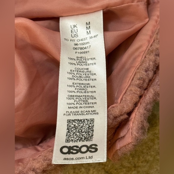 Asos fuzzy pink jacket women’s size medium - Picture 8 of 9